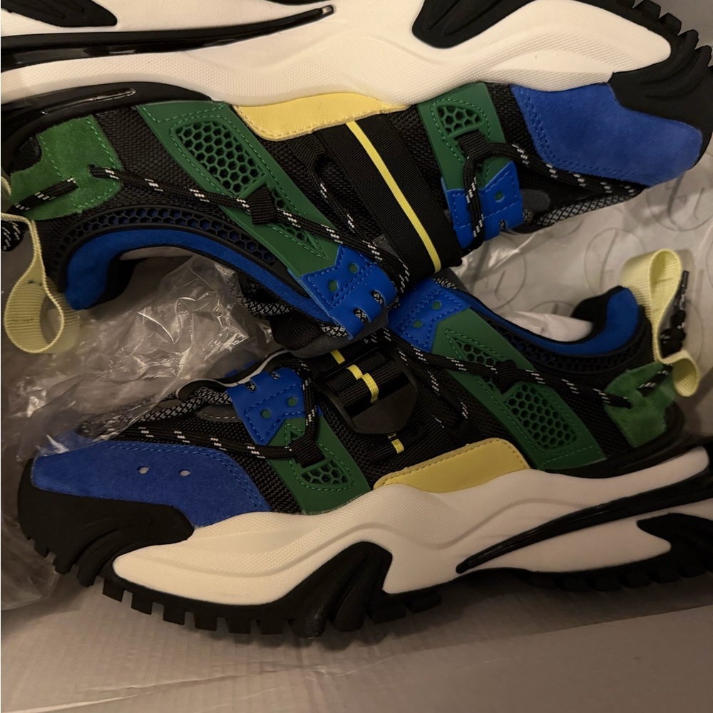 Men's Multicolor Trail Sneakers - Green Blue Yellow